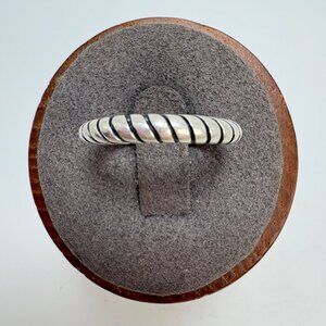 VTG Solid Sterling SIlver 925 Twist Design Half Round Band Ring Size 6